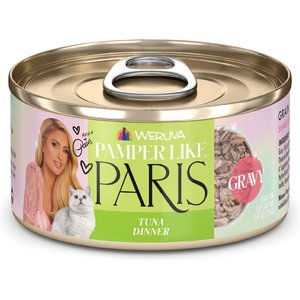 Pamper Like Paris Tuna Dinner Grain-Free Shredded Wet Cat Food, 2.47-oz can, case of 12