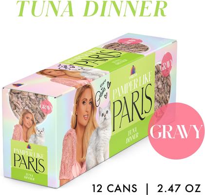 Show full view: Pamper Like Paris Tuna Dinner Grain-Free Shredded Wet Cat Food, 2.47-oz can, case of 12 slide 3 of 10
