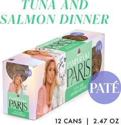Pamper Like Paris Tuna & Salmon Dinner Grain-Free Pate Wet Cat Food, 2.47-oz can, case of 12 slide 2 of 9