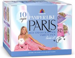 Pamper Like Paris Variety Pack Non-GMO Beef & Duck Dinner Shredded Wet Dog Food, 2.75-oz cup, case of 10