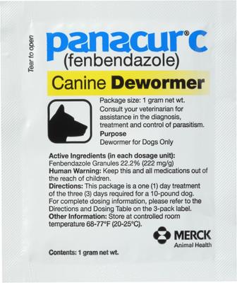Show full view: Panacur C Canine Dewormer, 1-g, 3 count slide 2 of 10