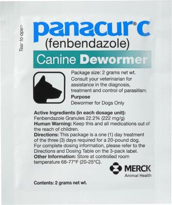 Show full view: Panacur C Canine Dewormer, 2-g, 3 count slide 2 of 9