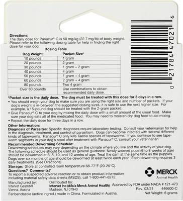 Show full view: Panacur C Canine Dewormer, 2-g, 3 count slide 3 of 9