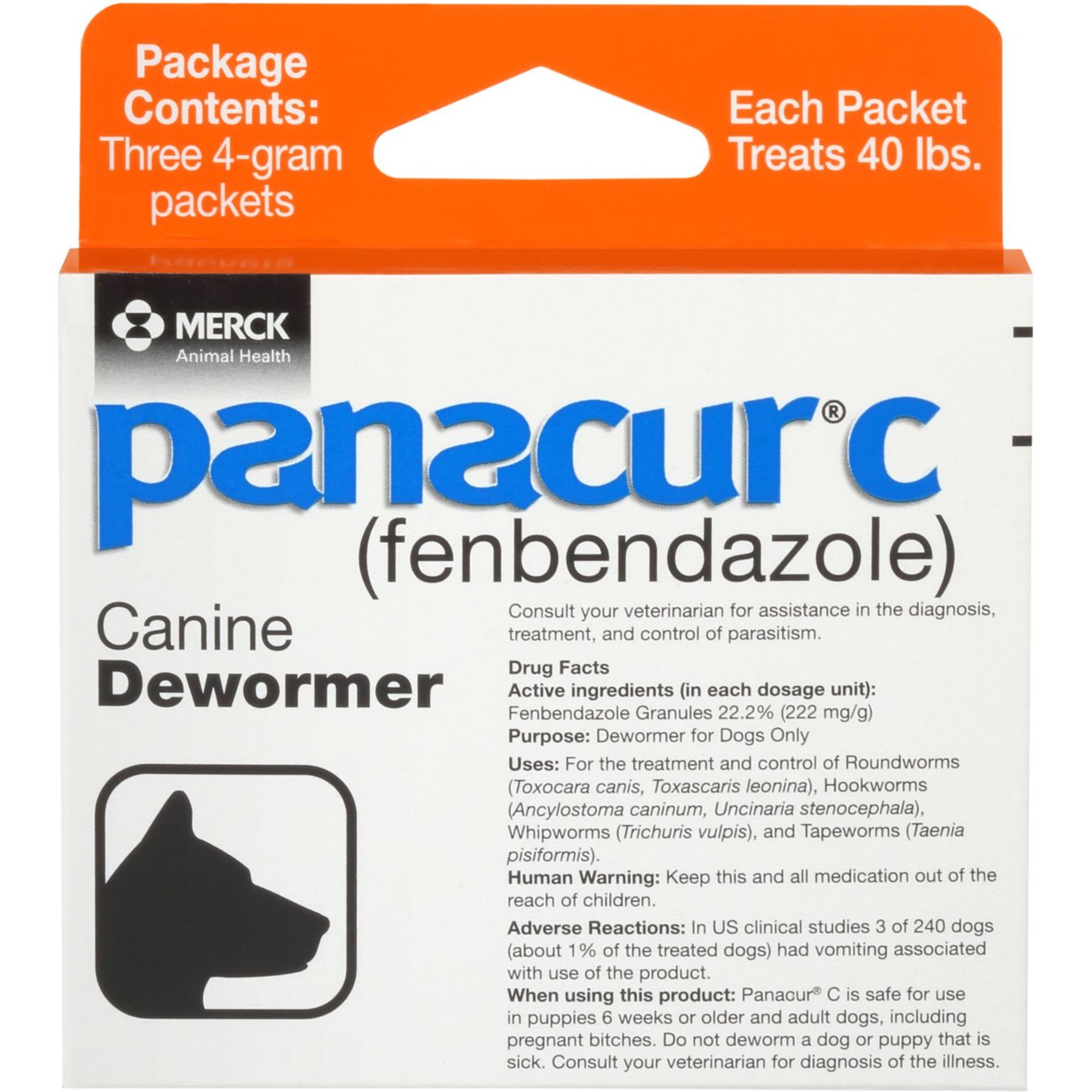Merck Canine Dewormer, 4 gram, 3 count