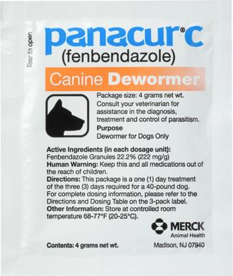 Show full view: Panacur C Canine Dewormer, 4-g, 3 count slide 2 of 8