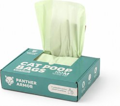 Panther Armor Compostable Litter Disposal - Odor Proof, Easy Open Dispenser Cat Poop-Box