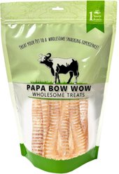Papa Bow Wow Wholesome Treats Trachea 6-inch Natural Dog Chew Treats, 1-lb bag