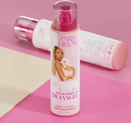 Show full view: Paris Hilton Pet Iconic Pet Deodorize & Detangle Dog Grooming Spray, Sweet Pea & Vanilla Scent, 10-fl oz bottle slide 6 of 10