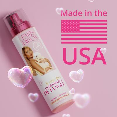 Show full view: Paris Hilton Pet Iconic Pet Deodorize & Detangle Dog Grooming Spray, Sweet Pea & Vanilla Scent, 10-fl oz bottle slide 5 of 10