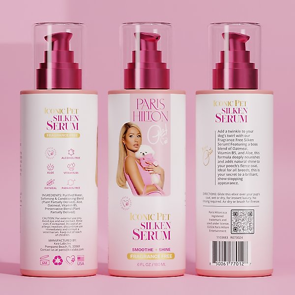 Show full view: Paris Hilton Pet Iconic Pet Silken Serum Dog Conditioner, Fragrance-Free, 6-fl oz bottle slide 2 of 9