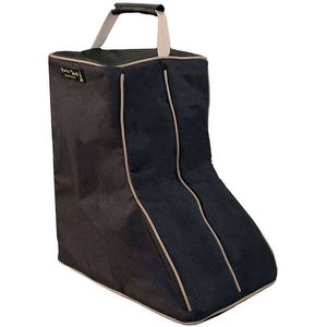 Paris Tack 3 Layer Padded Back Open Western Boot Bag, Black/Beige