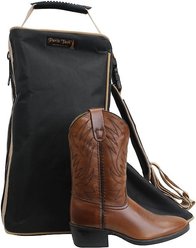 Paris Tack 3 Layer Padded Back Open Western Boot Bag, Black/Beige slide 2 of 4
