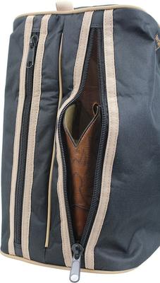 Show full view: Paris Tack 3 Layer Padded Back Open Western Boot Bag, Black/Beige slide 3 of 4