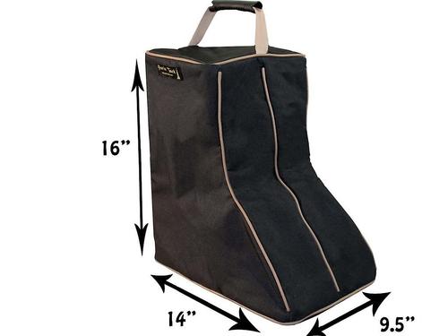 Show full view: Paris Tack 3 Layer Padded Back Open Western Boot Bag, Black/Beige slide 4 of 4