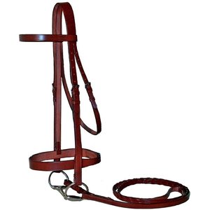 Paris Tack Classic Flat English Hunter Bridle with Laced Reins, Chestnut, Cob
