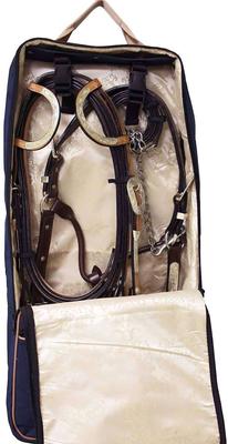 Show full view: Paris Tack Front Open 3 Layers Padded Bridle Halter Horse Tack Carry Bag, Black/Beige slide 3 of 4