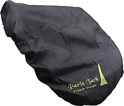 Paris Tack Premium Embroidered Nylon All Purpose English Saddle Cover with Fleece Lining, Black