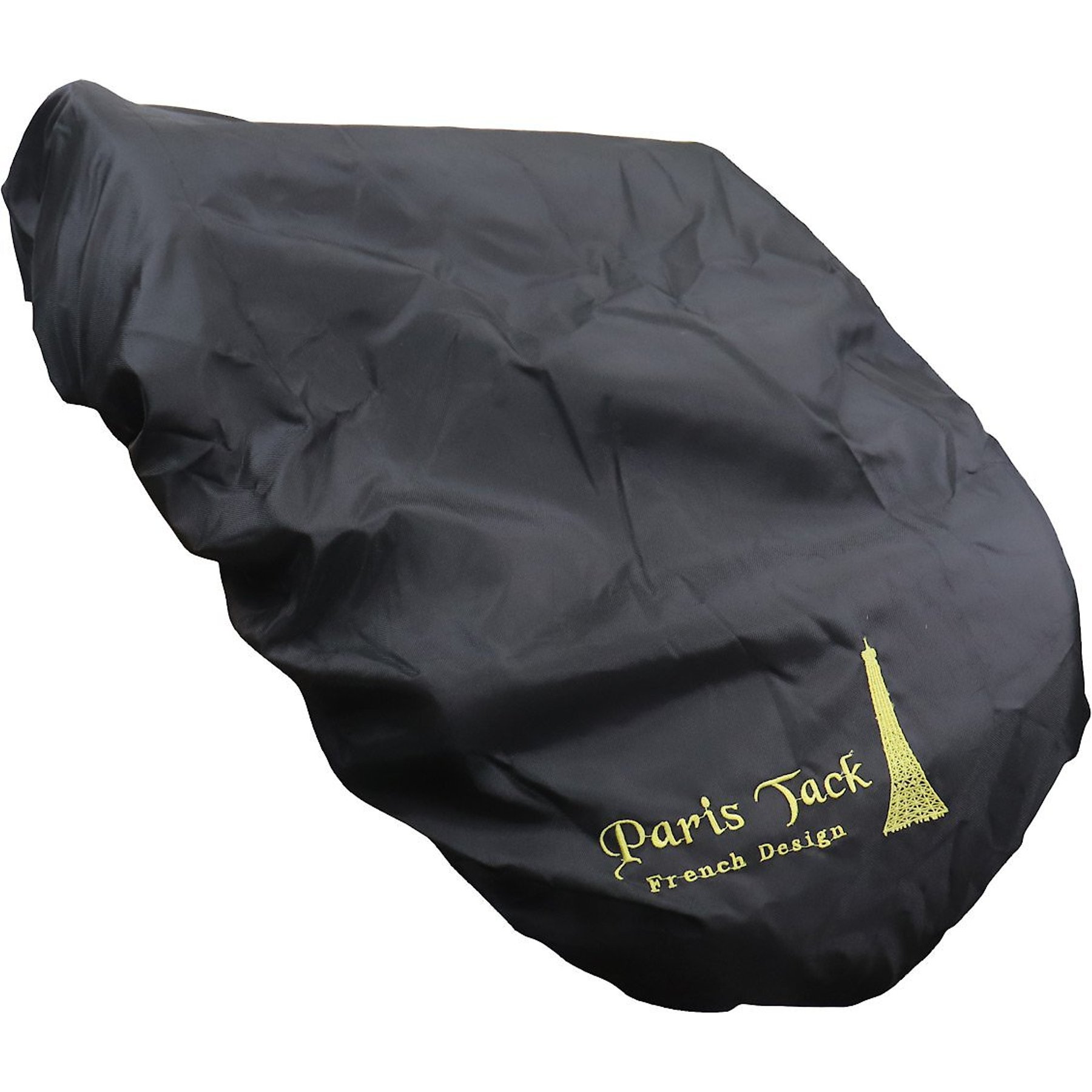 Paris Tack Premium Embroidered Nylon All Purpose English Saddle Cover with Fleece Lining, Black