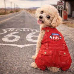 Parisian Pet Route 66 Red Jumpsuit Stylish One-Piece Dog & Cat, X-Large slide 2 of 4