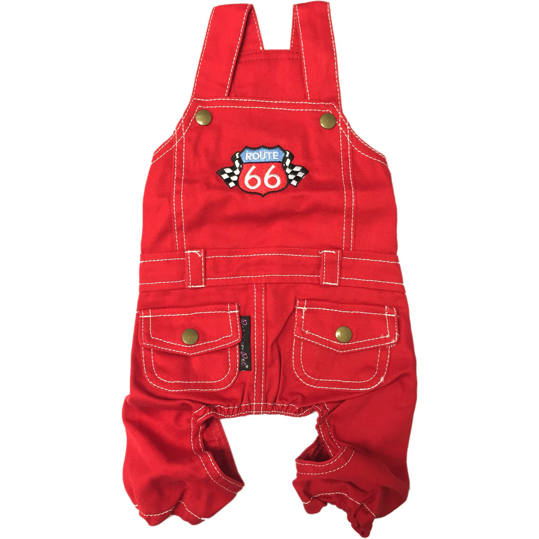 Parisian Pet Route 66 Red Jumpsuit Stylish One-Piece Dog & Cat, XX-Large