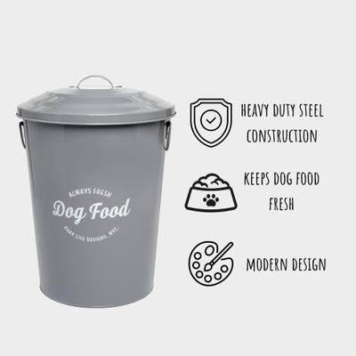 Show full view: Park Life Designs Andreas Dog Food Storage Container, Grey, 25-lb slide 4 of 6