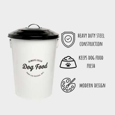 Show full view: Park Life Designs Andreas Dog Food Storage Container, White, 17-lb slide 5 of 7