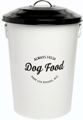 Park Life Designs Andreas Dog Food Storage Container, White, 25-lb