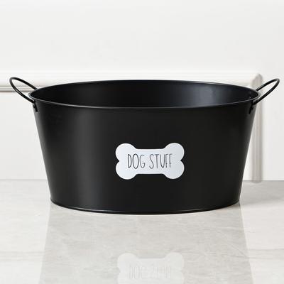 Show full view: Park Life Designs Bari Dog Toy Storage Container, Black slide 3 of 4