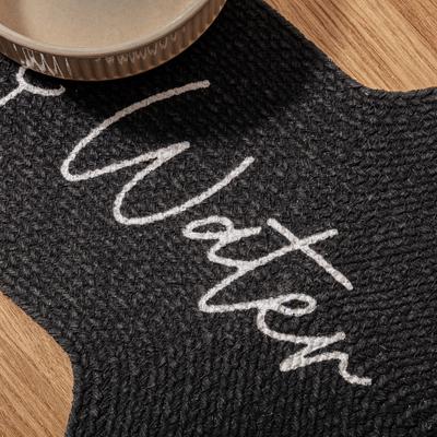 Show full view: Park Life Designs Benedict Food & Water Print Cotton Dog Placemat, Black slide 5 of 7