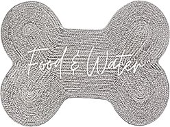 Park Life Designs Benedict Food & Water Print Cotton Dog Placemat, Gray