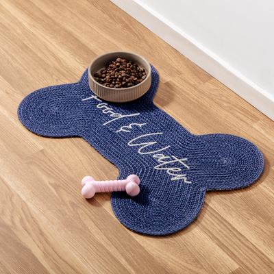 Show full view: Park Life Designs Benedict Food & Water Print Cotton Dog Placemat, Navy slide 2 of 6