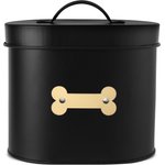 Park Life Designs Wallace Coated Steel Treat Jar, Grey, 140-oz