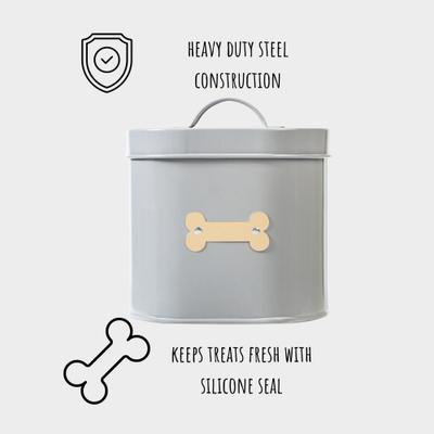 Show full view: Park Life Designs Cheshire Coated Steel Treat Jar, 49-oz, Grey slide 5 of 6