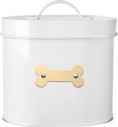Park Life Designs Cheshire Coated Steel Treat Jar, 49-oz, White