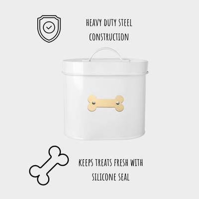 Show full view: Park Life Designs Cheshire Coated Steel Treat Jar, 49-oz, White slide 5 of 6