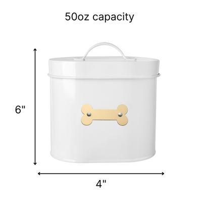 Show full view: Park Life Designs Cheshire Coated Steel Treat Jar, 49-oz, White slide 4 of 6