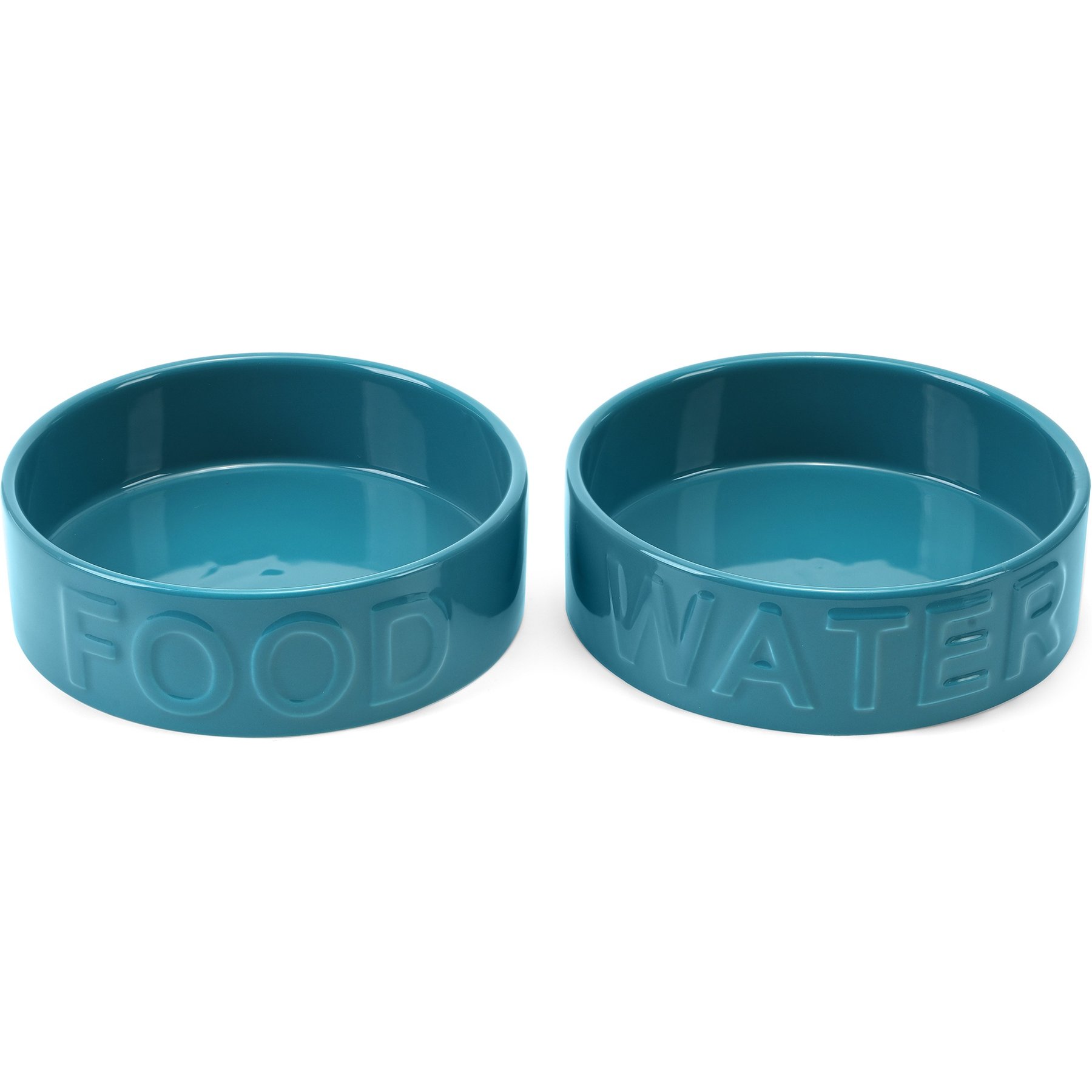 Park Life Designs Classic Ceramic Dog & Cat Bowl, 2 count, Azure, 8-cup