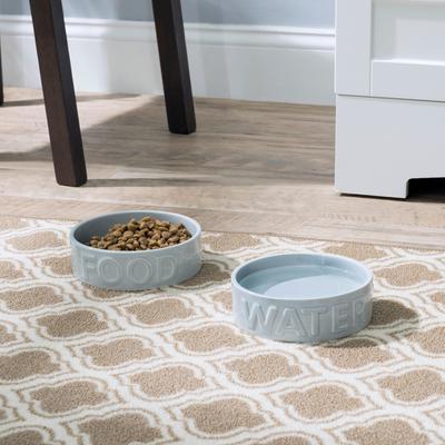 Show full view: Park Life Designs Classic Ceramic Dog & Cat Bowl, 2 count, Grey, 2-cup slide 4 of 7