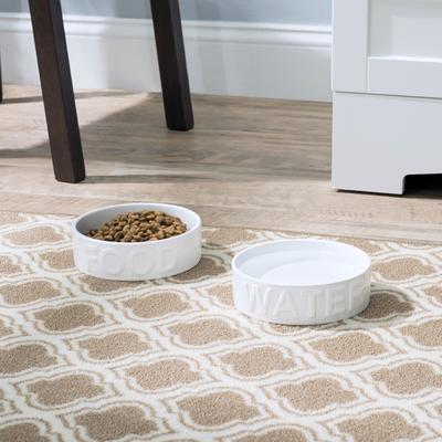 Show full view: Park Life Designs Classic Ceramic Dog & Cat Bowl, 2 count, White, 2-cup slide 3 of 6