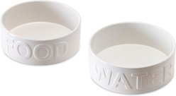 Park Life Designs Classic Ceramic Dog & Cat Bowl, 2 count, White, 8-cup