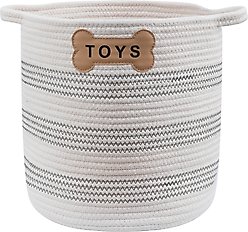 Park Life Designs Florence Cotton Dog Toy Storage Basket, 12 x 12-in