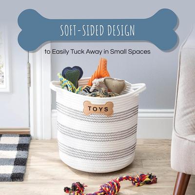Show full view: Park Life Designs Florence Cotton Dog Toy Storage Basket, 12 x 12-in slide 4 of 6