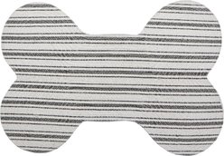 Park Life Designs Hampton Striped Design Cotton Dog Placemat, Gray