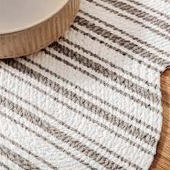 Park Life Designs Hampton Striped Design Cotton Dog Placemat, Gray slide 2 of 5