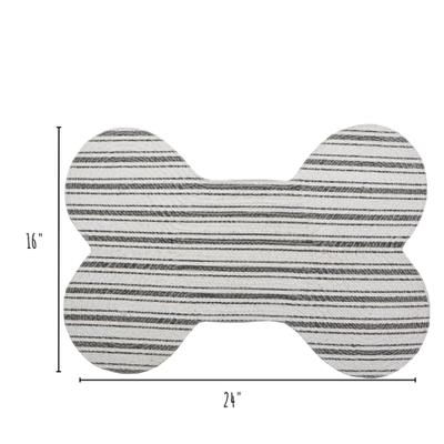 Show full view: Park Life Designs Hampton Striped Design Cotton Dog Placemat, Gray slide 3 of 5