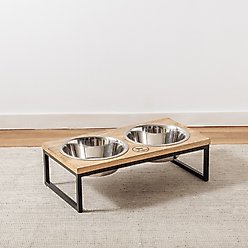 Park Life Designs Hearth & Haven Mango Wood & Stainless Steel Elevated Dog Bowls, Large: 48-oz slide 2 of 5