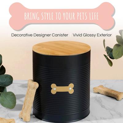 Show full view: Park Life Designs Hector Coated Steel Treat Jar, 72-oz, Black slide 6 of 7