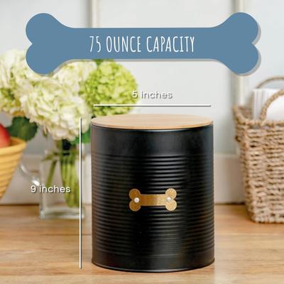 Show full view: Park Life Designs Hector Coated Steel Treat Jar, 72-oz, Black slide 5 of 7