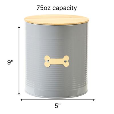 Show full view: Park Life Designs Hector Coated Steel Treat Jar, 72-oz, Grey slide 3 of 5