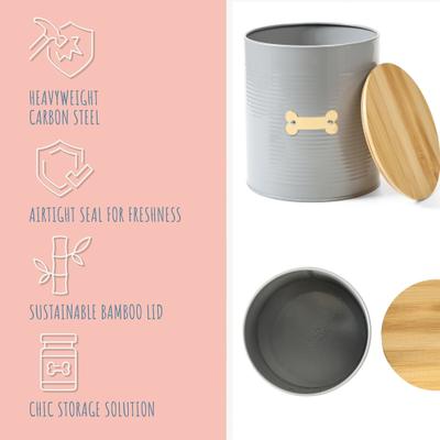 Show full view: Park Life Designs Hector Coated Steel Treat Jar, 72-oz, Grey slide 4 of 5